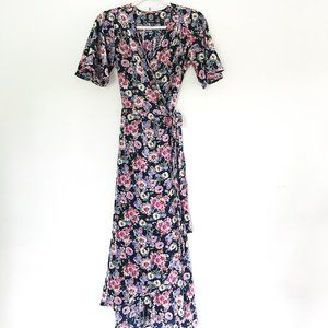 EUC Floral Wrap Maxi Dress